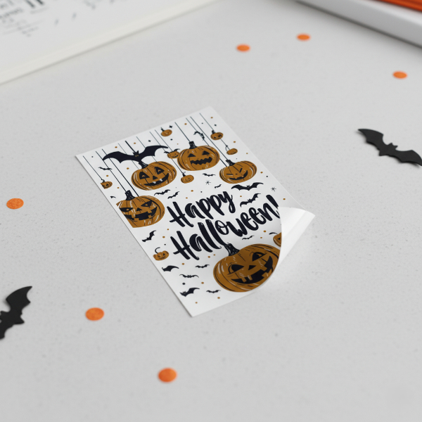 Halloween Temalı Balkabaklı Duvar Sticker Seti - 4